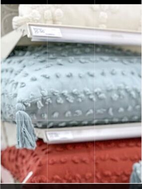 Opalhouse Euro Textured Pillow in Light Green with Tassels on each corner